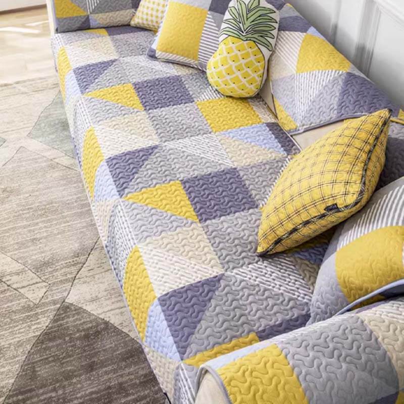 Künstlerischer geometrischer Muster waschbarer Baumwollsofa-Bezug | Brehn