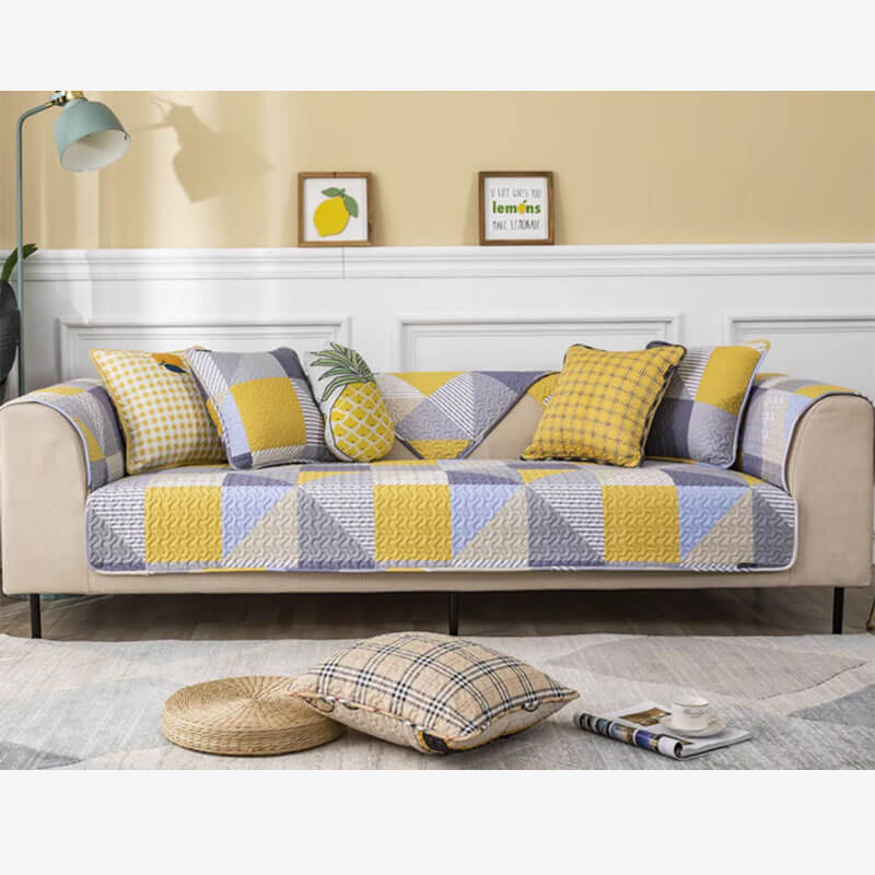 Künstlerischer geometrischer Muster waschbarer Baumwollsofa-Bezug | Brehn
