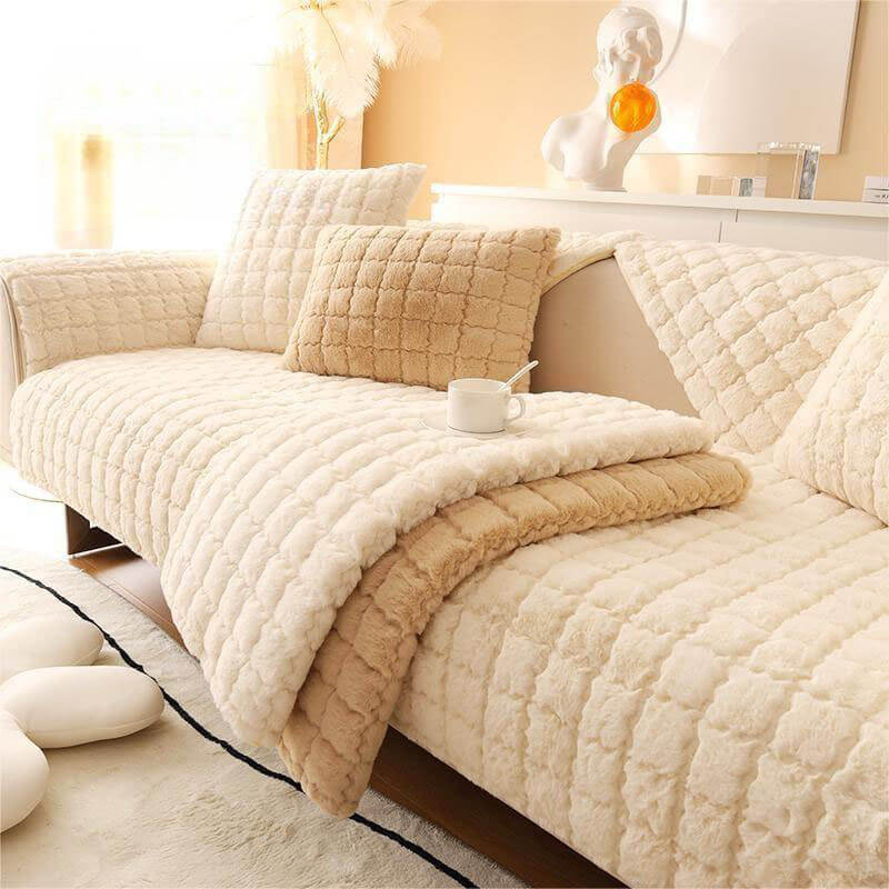 Biscuit Plush Soft Rutschfeste Couchabdeckung mit Antirutschdesign | Brehn