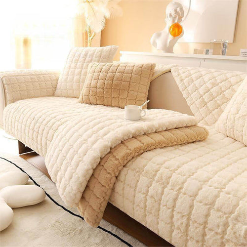 Biscuit Plush Soft Rutschfeste Couchabdeckung mit Antirutschdesign | Brehn