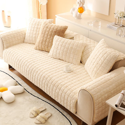 Biscuit Plush Soft Rutschfeste Couchabdeckung mit Antirutschdesign | Brehn
