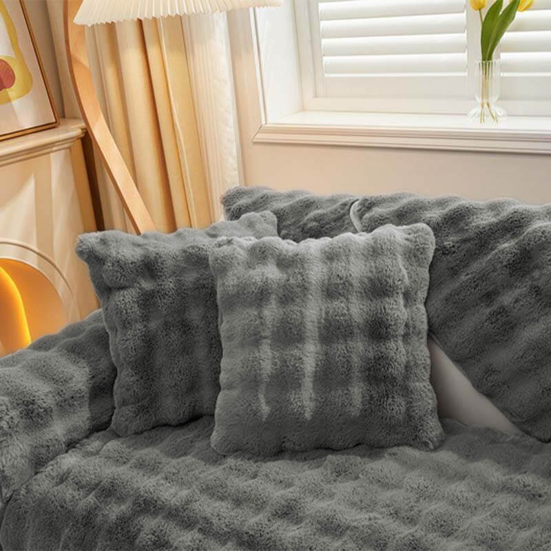 Kuschelplüsch Einfarbige Rutschfeste Couchdecke für Komfort | Brehn