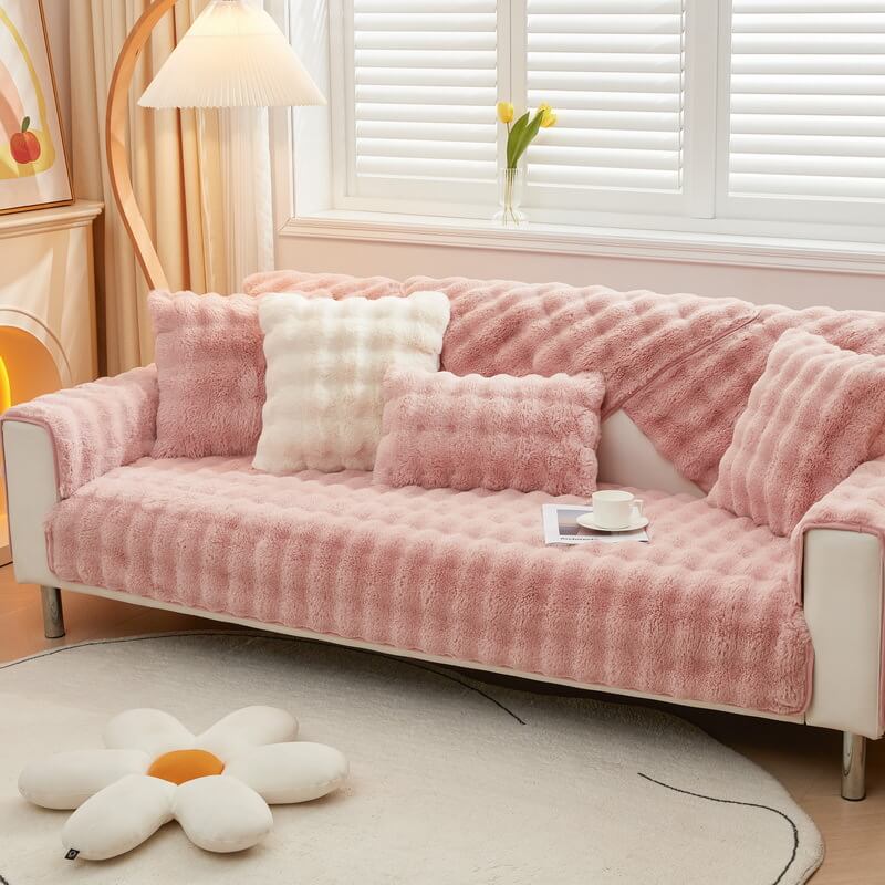 Kuschelplüsch Einfarbige Rutschfeste Couchdecke für Komfort | Brehn