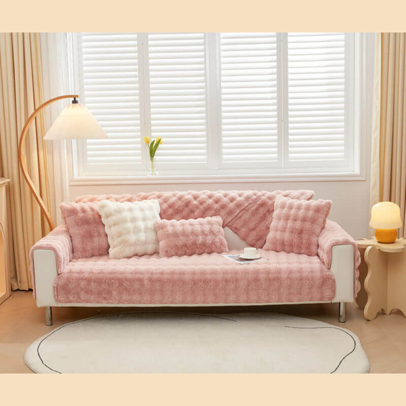 Kuschelplüsch Einfarbige Rutschfeste Couchdecke für Komfort | Brehn