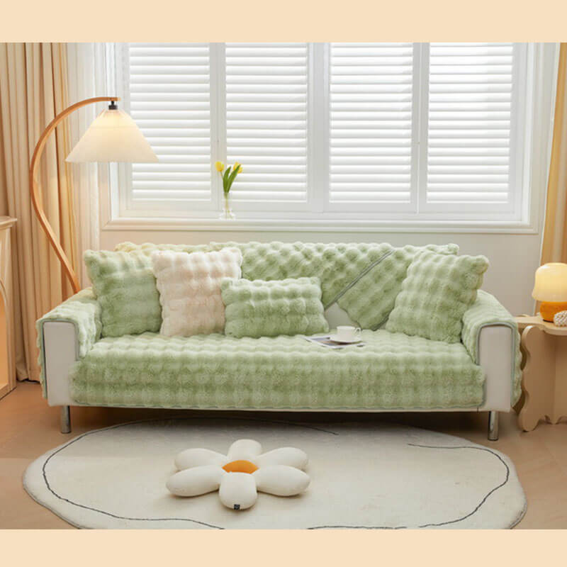 Kuschelplüsch Einfarbige Rutschfeste Couchdecke für Komfort | Brehn