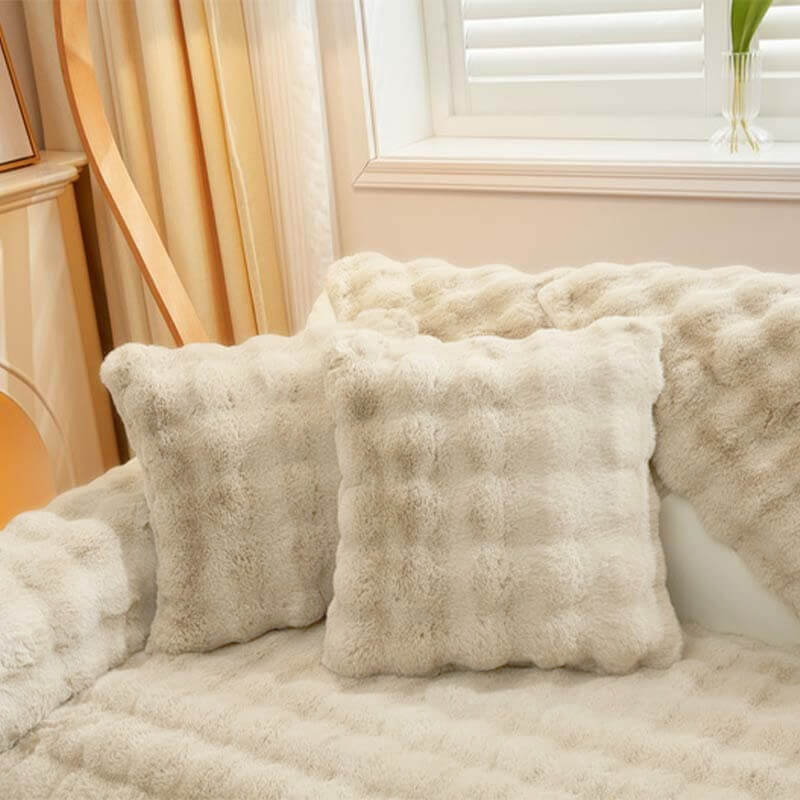 Kuschelplüsch Einfarbige Rutschfeste Couchdecke für Komfort | Brehn
