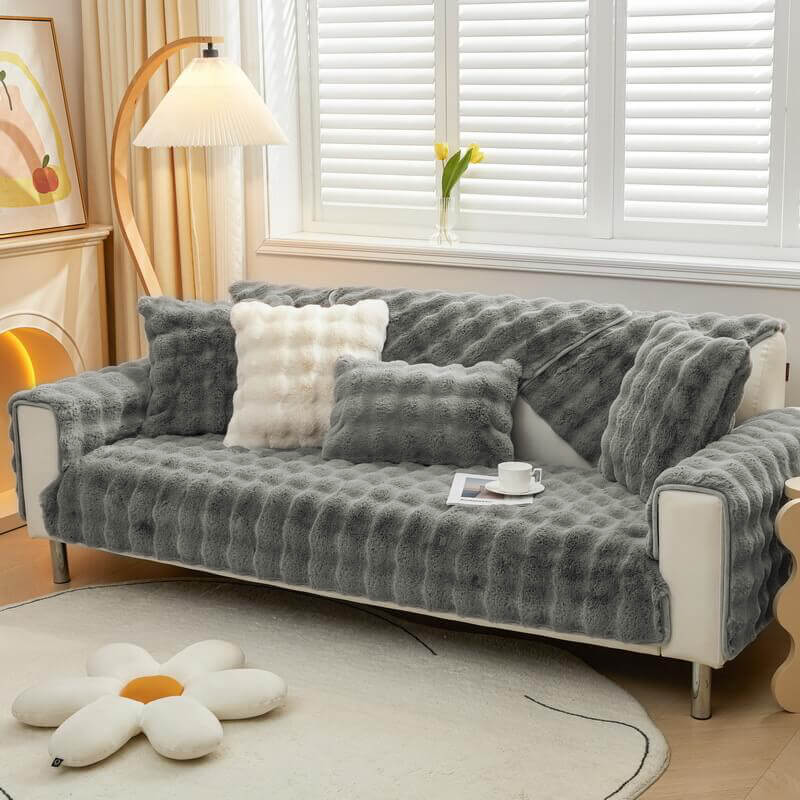 Kuschelplüsch Einfarbige Rutschfeste Couchdecke für Komfort | Brehn