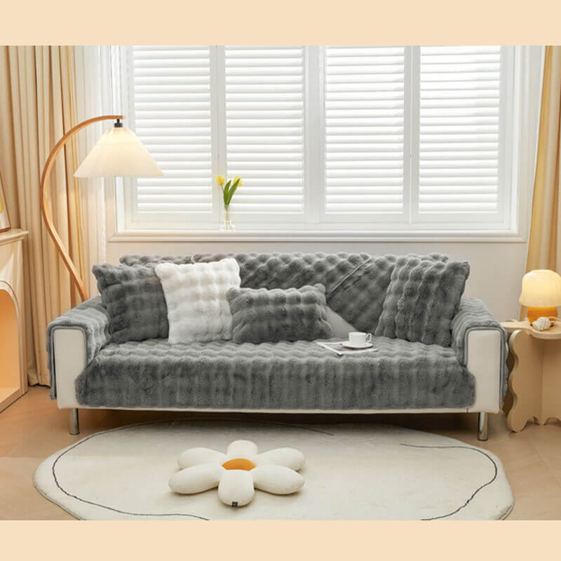 Kuschelplüsch Einfarbige Rutschfeste Couchdecke für Komfort | Brehn