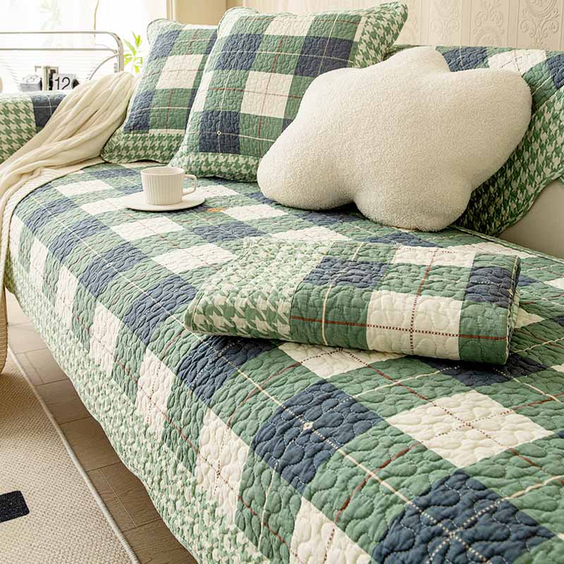 Baumwoll-Plaid Anti-Kratzer Sofaüberzug zum Schutz von Haustieren | Brehn