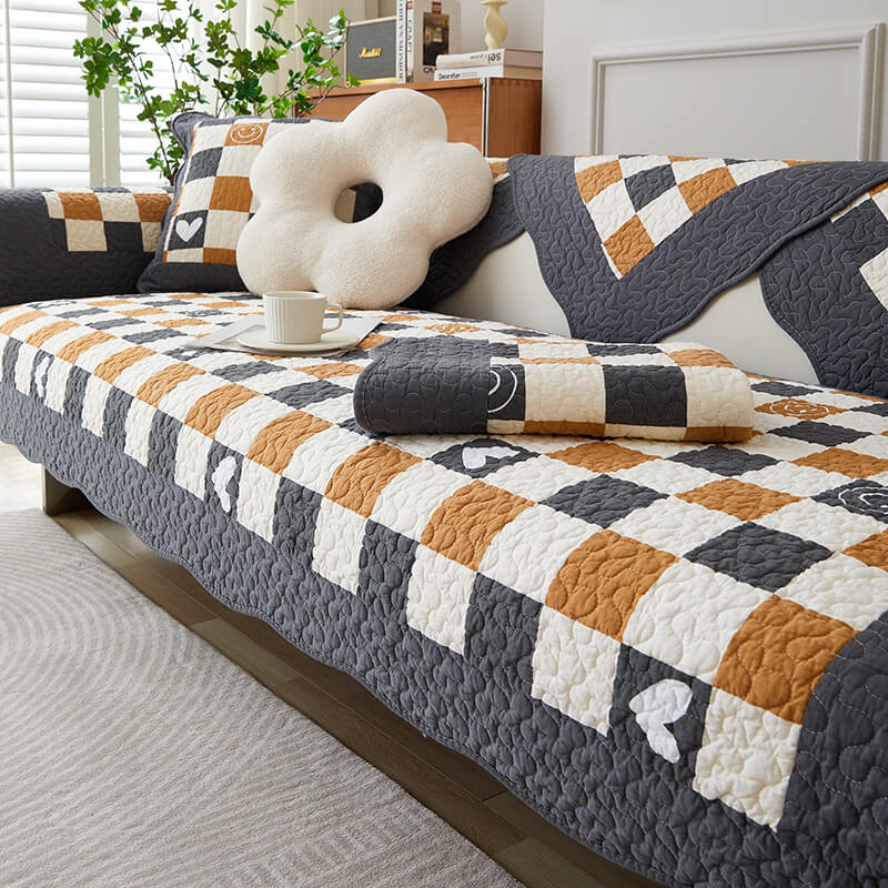 Baumwoll-Plaid Anti-Kratzer Sofaüberzug zum Schutz von Haustieren | Brehn