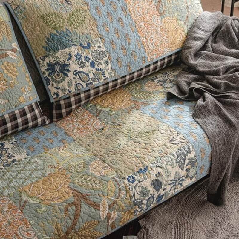 Europäische florale Baumwollsofa-Abdeckung Schutzhülle rutschfest | Brehn