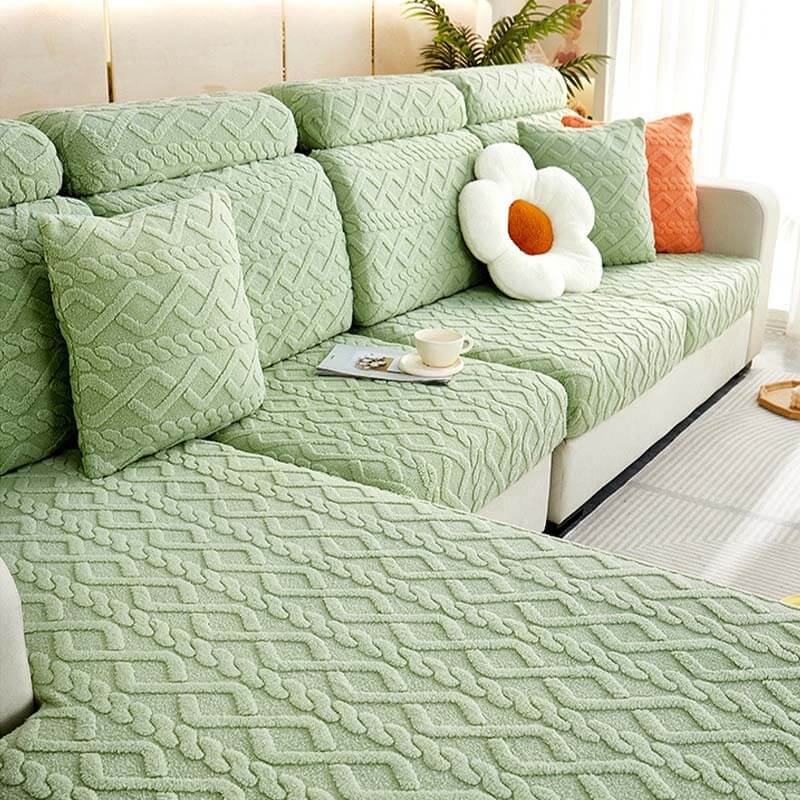 Voll Wickelweiches Fleece Stretch Sofaüberzug für alle Jahreszeiten | Brehn