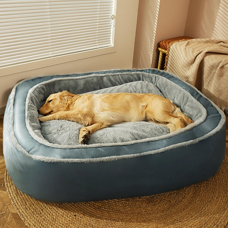 Großes Tiefschlaf Orthopädisches Hundebett Plüsch Polyester Komfort | Brehn