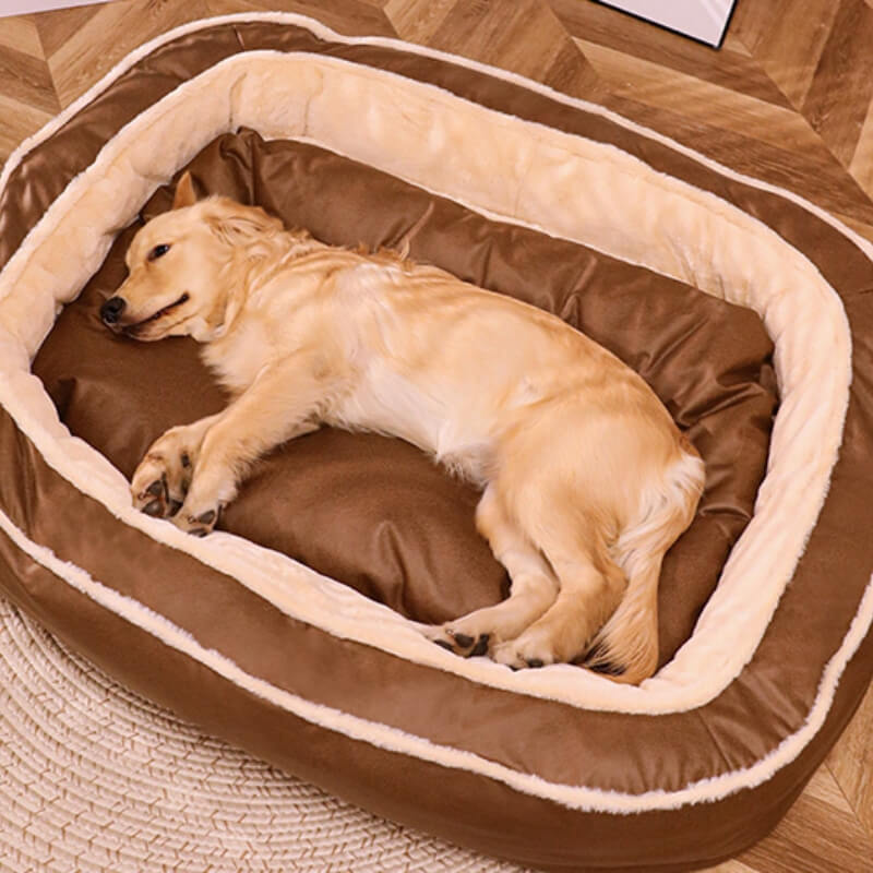 Großes Tiefschlaf Orthopädisches Hundebett Plüsch Polyester Komfort | Brehn