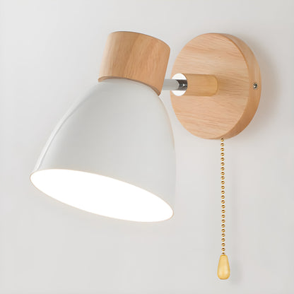 Hölzerne Nordische Wandlampe mit Schalter für Gemütliches Schlafzimmer | Brehn