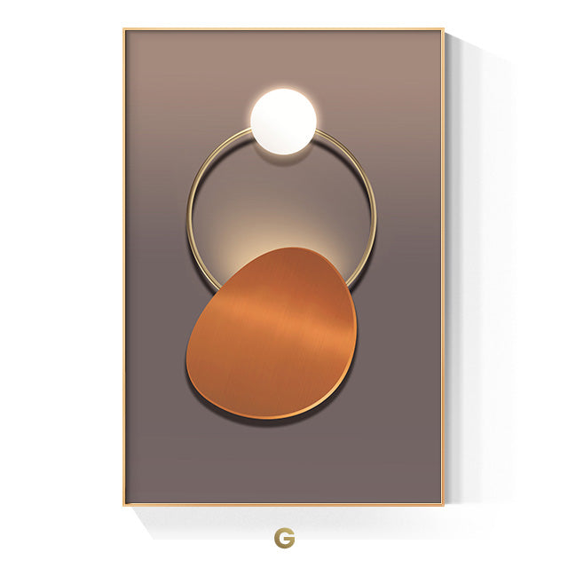 Goldener Ring Moderne Ästhetik Abstrakte Wandkunst Feinart Leinwanddrucke Geometrische Bilder Für Luxuriöses Wohnzimmer Esszimmer, Home Office Dekor | Brehn