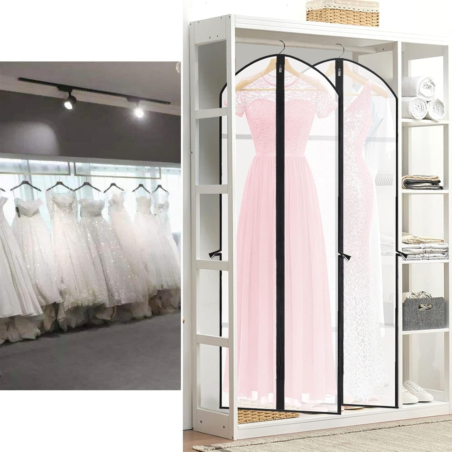 Extra-lange Kleid & Robe Kleiderbeutel – 180 cm Schutzhüllen mit Griffen | Brehn