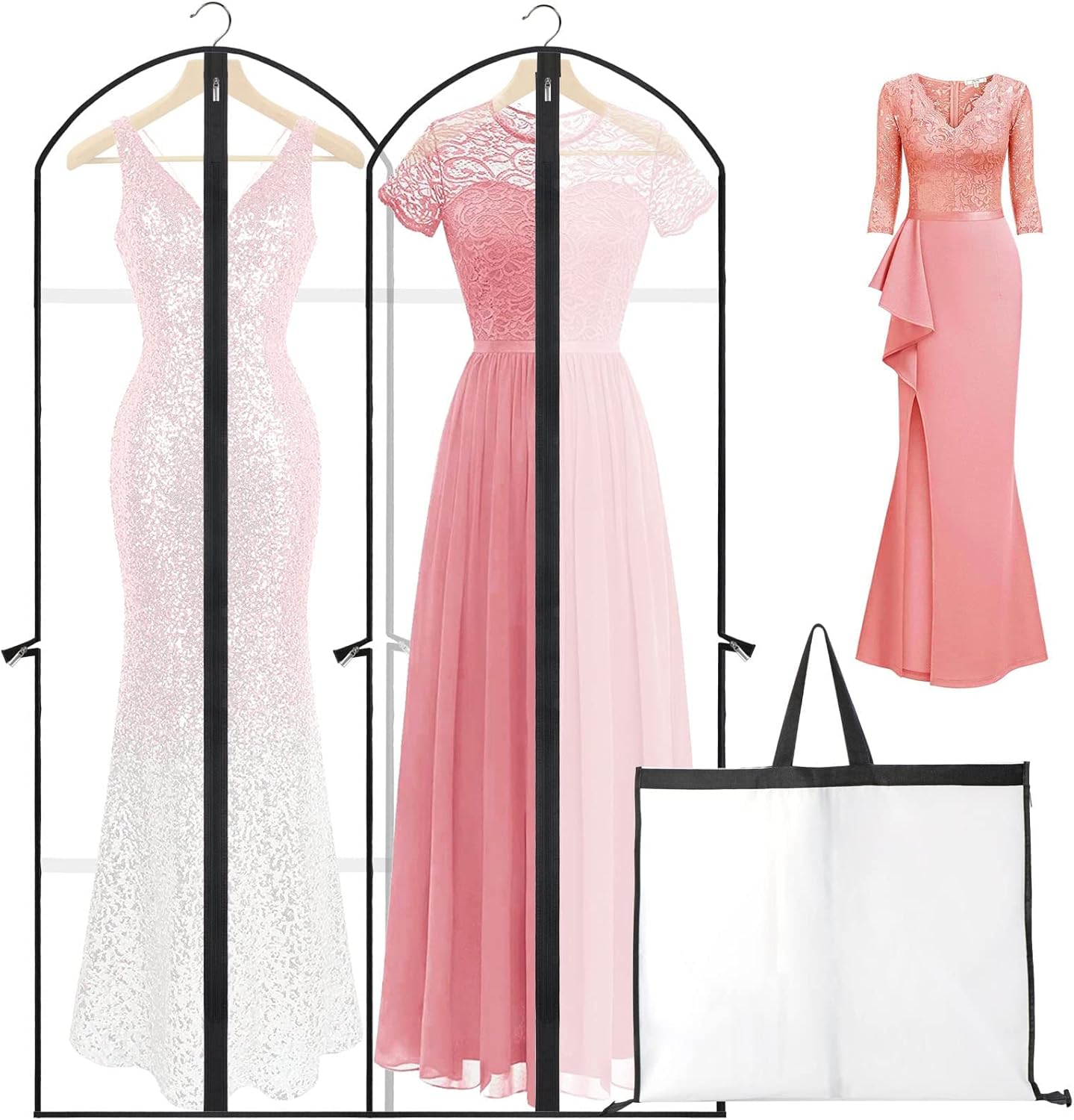 Extra-lange Kleid & Robe Kleiderbeutel – 180 cm Schutzhüllen mit Griffen | Brehn