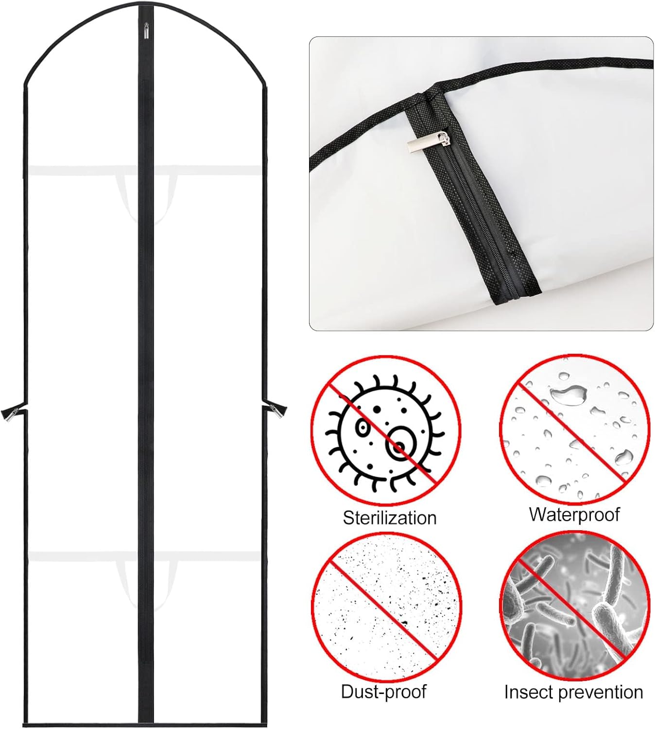 Extra-lange Kleid & Robe Kleiderbeutel – 180 cm Schutzhüllen mit Griffen | Brehn