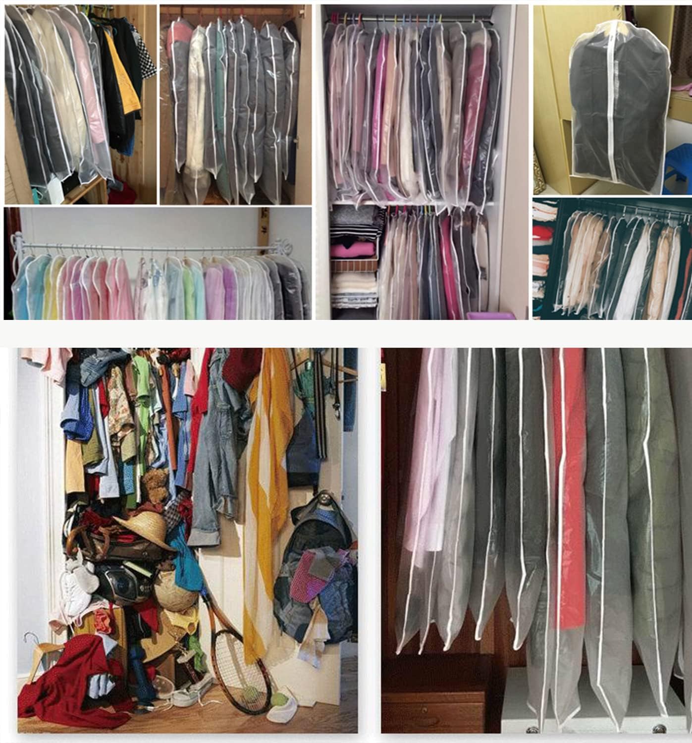 Klare Bekleidungsaufbewahrungstaschen – Packung mit 5 (Kaufe 1, Bekomme 1 GRATIS) | Brehn