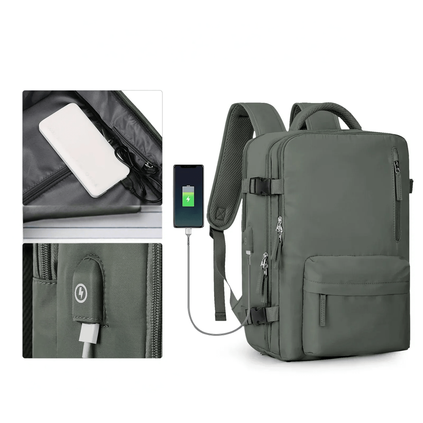 Wasserdichter Rucksack mit USB-Ladefunktion und Laptopfach 35L | Brehn