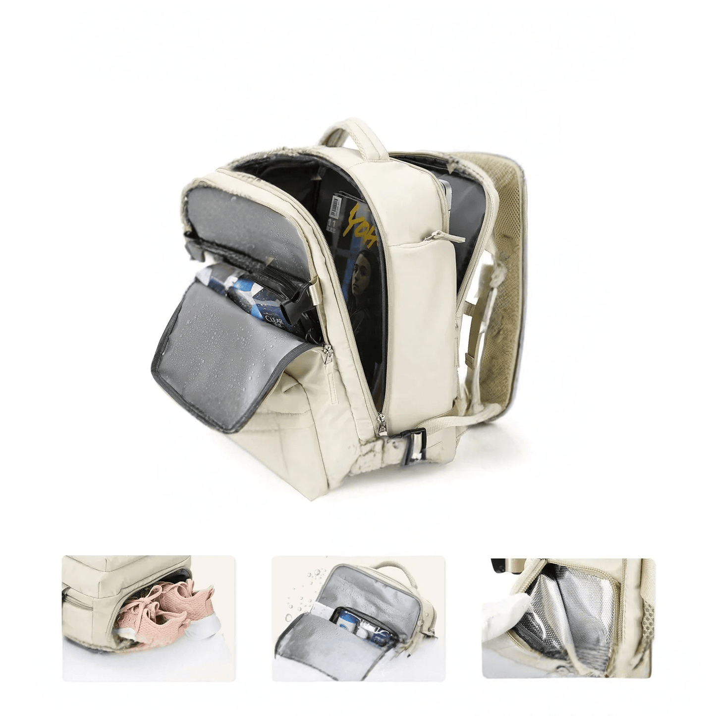 Wasserdichter Rucksack mit USB-Ladefunktion und Laptopfach 35L | Brehn
