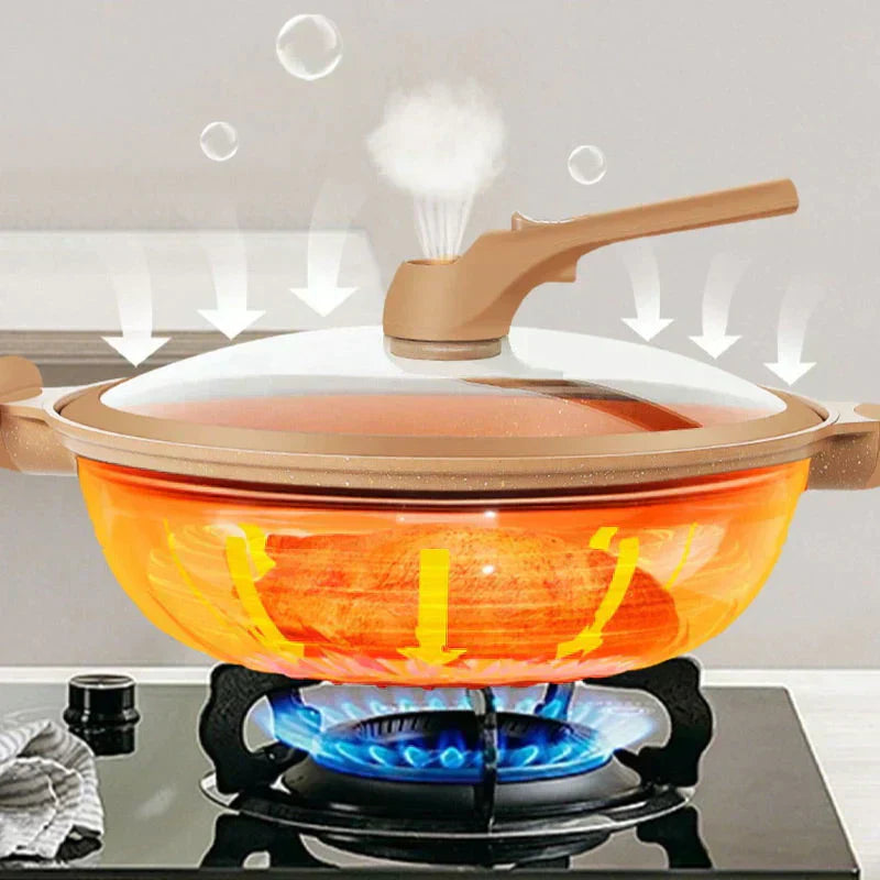 Brehn | Multifunktionale Wok-Pfanne mit Antihaftbeschichtung - CookFlex