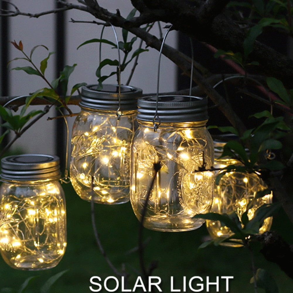 Solarlaterne mit dekorativem LED-Band und Griff - 2 Stück - | Brehn
