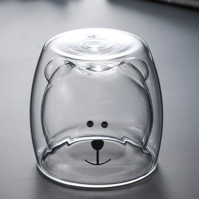 Glasbecher Doppelt Wandglasbecher Bären Tier Doppelschicht-Glasbecher | Brehn