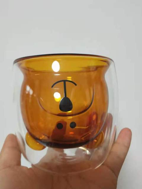 Glasbecher Doppelt Wandglasbecher Bären Tier Doppelschicht-Glasbecher | Brehn