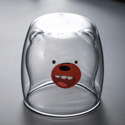 Glasbecher Doppelt Wandglasbecher Bären Tier Doppelschicht-Glasbecher | Brehn
