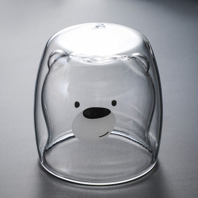 Glasbecher Doppelt Wandglasbecher Bären Tier Doppelschicht-Glasbecher | Brehn