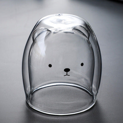 Glasbecher Doppelt Wandglasbecher Bären Tier Doppelschicht-Glasbecher | Brehn