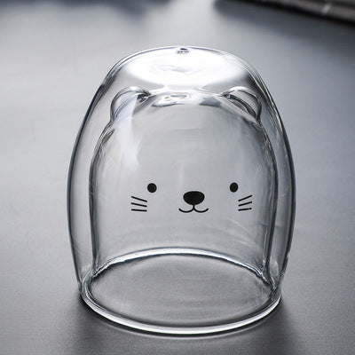 Glasbecher Doppelt Wandglasbecher Bären Tier Doppelschicht-Glasbecher | Brehn