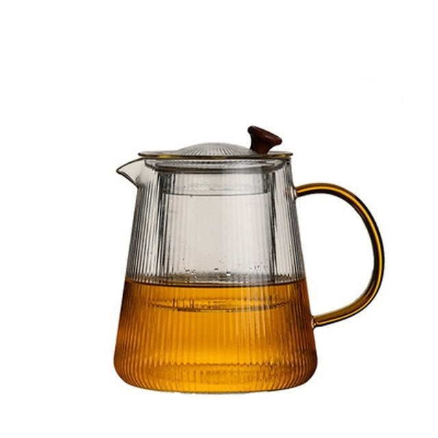 Glas Topf Filter Holzgriff Teezermonie Transparente Teewaren Sets | Brehn