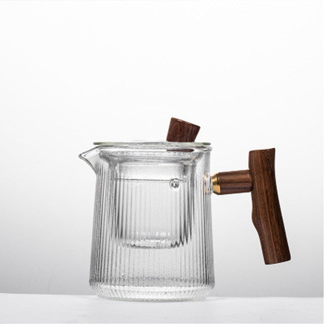 Glas Topf Filter Holzgriff Teezermonie Transparente Teewaren Sets | Brehn