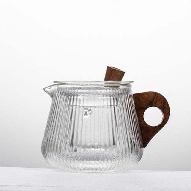 Glas Topf Filter Holzgriff Teezermonie Transparente Teewaren Sets | Brehn