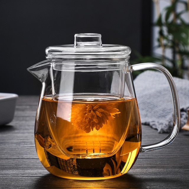 Glas Topf Filter Holzgriff Teezermonie Transparente Teewaren Sets | Brehn
