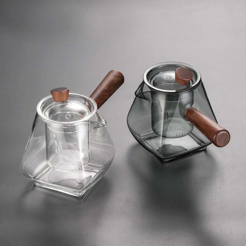 Glas Topf Filter Holzgriff Teezermonie Transparente Teewaren Sets | Brehn