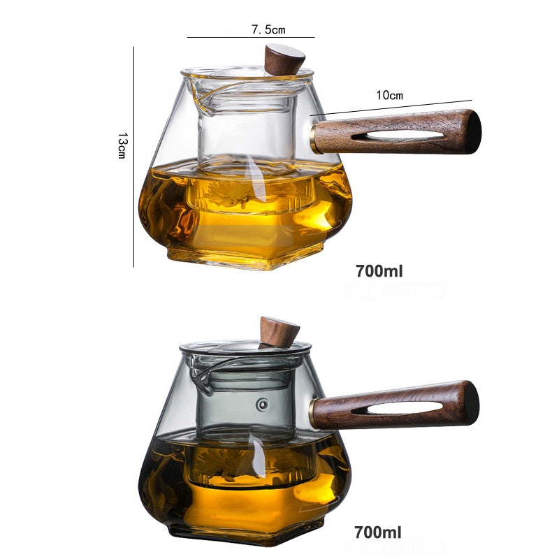 Glas Topf Filter Holzgriff Teezermonie Transparente Teewaren Sets | Brehn