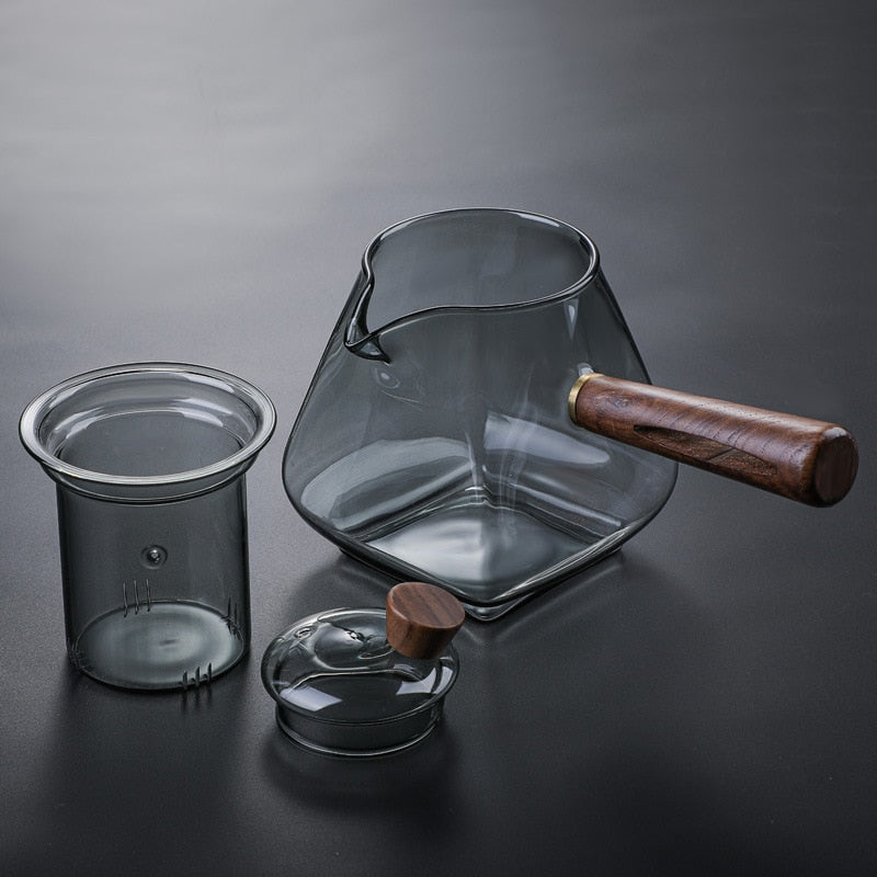 Glas Topf Filter Holzgriff Teezermonie Transparente Teewaren Sets | Brehn