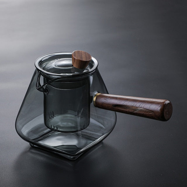 Glas Topf Filter Holzgriff Teezermonie Transparente Teewaren Sets | Brehn