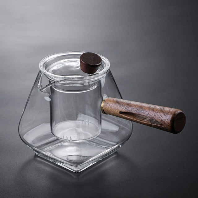 Glas Topf Filter Holzgriff Teezermonie Transparente Teewaren Sets | Brehn