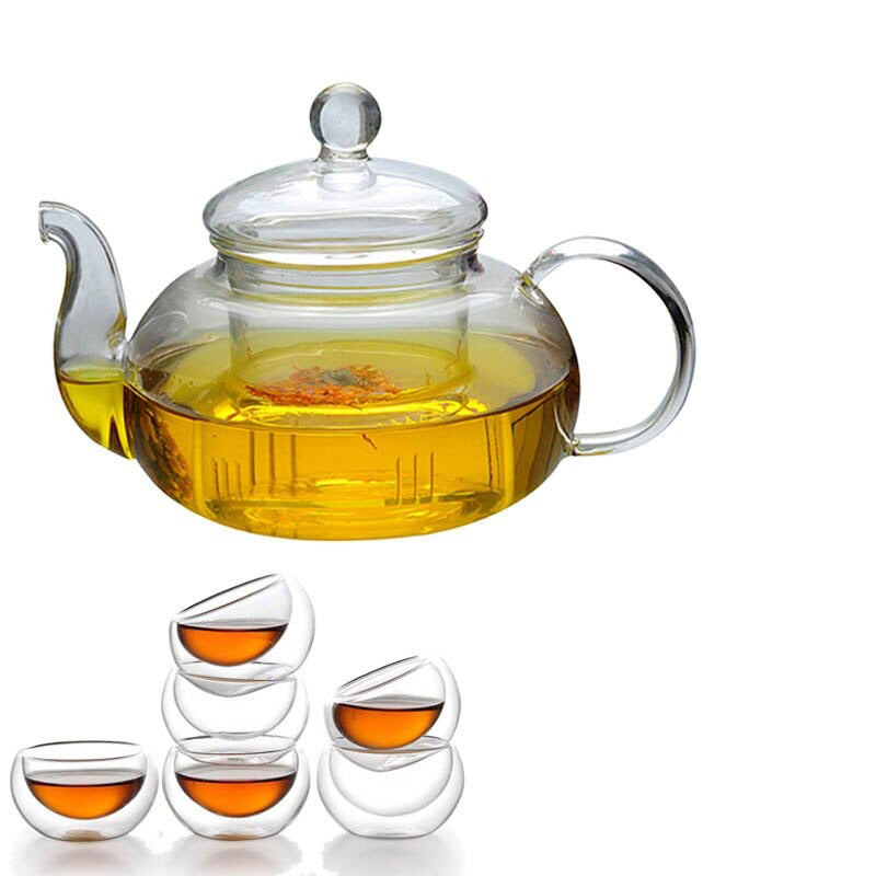 Glas Teekannen Hitzebeständige Glas Teeinfusionstasse Doppelte Wand Glas | Brehn