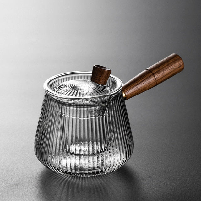 Glas Teekanne Holzgriff Teezeremonie Transparent Set Tasse | Brehn