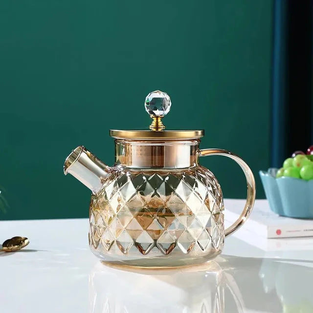 Glas Wasserflaschen Bernsteinfarbe Zuhause Blumen Teekanne Kessel Thermoskanne | Brehn