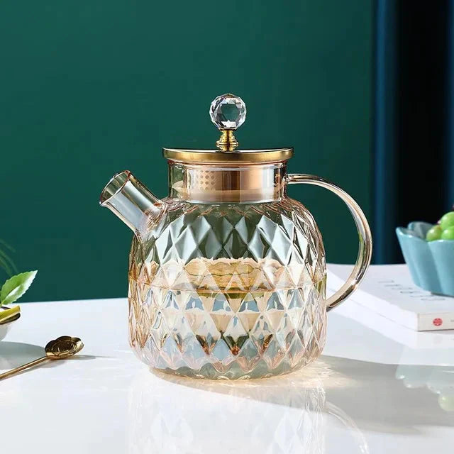 Glas Wasserflaschen Bernsteinfarbe Zuhause Blumen Teekanne Kessel Thermoskanne | Brehn