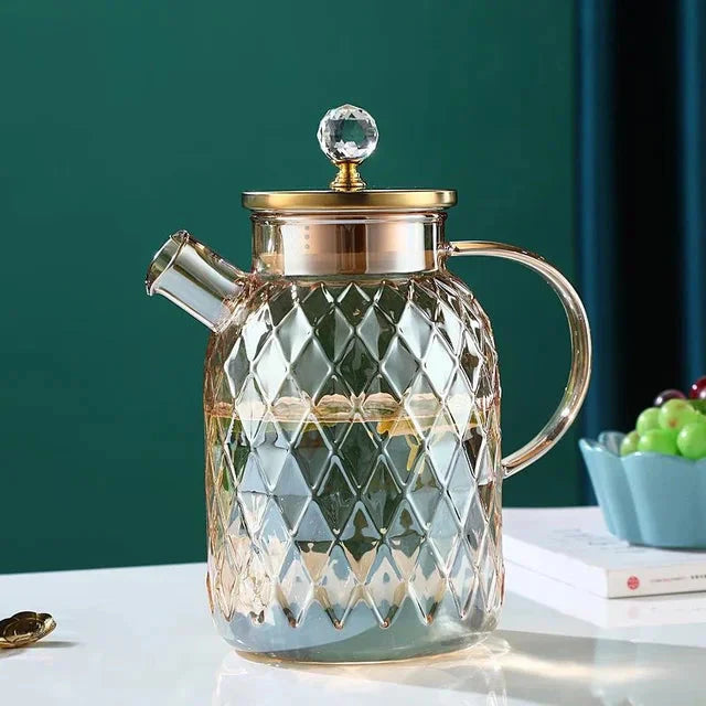 Glas Wasserflaschen Bernsteinfarbe Zuhause Blumen Teekanne Kessel Thermoskanne | Brehn