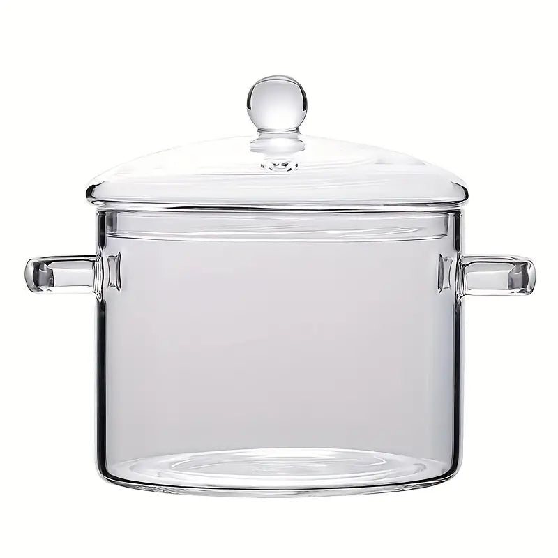 KookZicht Glasso – Transparenter Glas-Kochtopf mit Griffen (1360 ml) | Brehn
