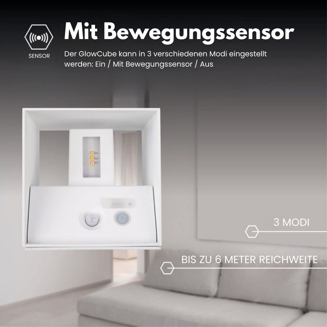 Cubic kabellose Bewegungsmelder-Wandlampe | Brehn